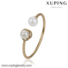 51775 conceptions de bracelet en or vogue Xuping, élégant bracelet de manchette deux perle
